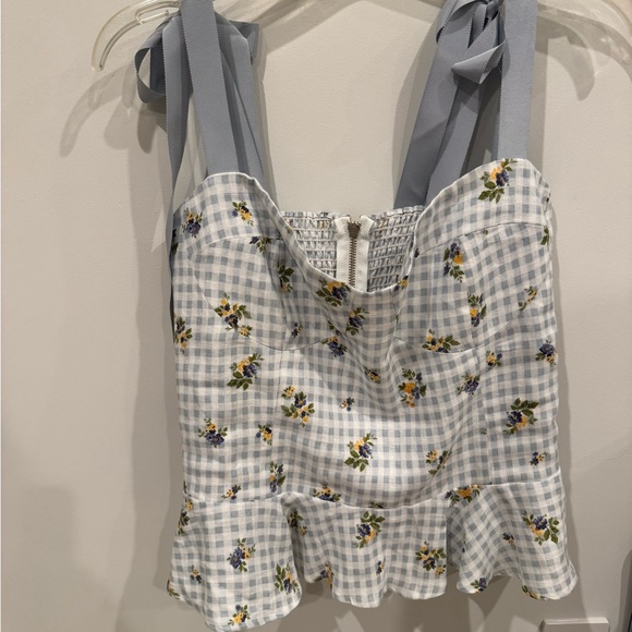 NWOT Reformation Kassi Linen Top in Al Fresco - Sz 12 - Picture 2 of 6